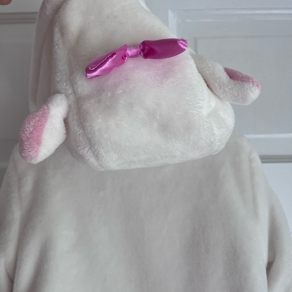 Disney Pink & White Faux Fur Hooded Coat SZ 3T Aristocats Cozy Valentines - Picture 6 of 12